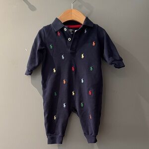Polo by Ralph Lauren Navy One Piece with Colorful Embroidery